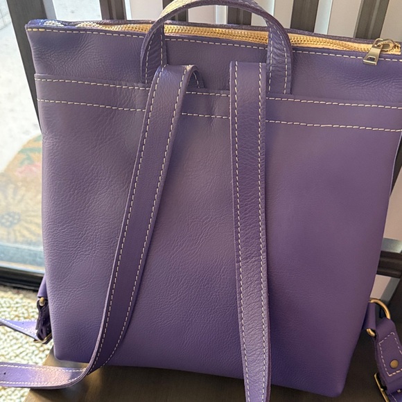 Portland Leather Goods - Classic Tote Backpack - Morning Glory - Picture 2 of 5